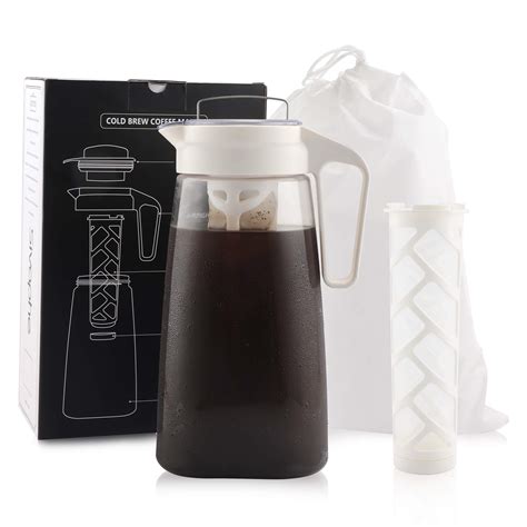 Buy Cold Brewer Coffee Maker Deluxe 2 Quart Deluxe Patented Manual Iced ...