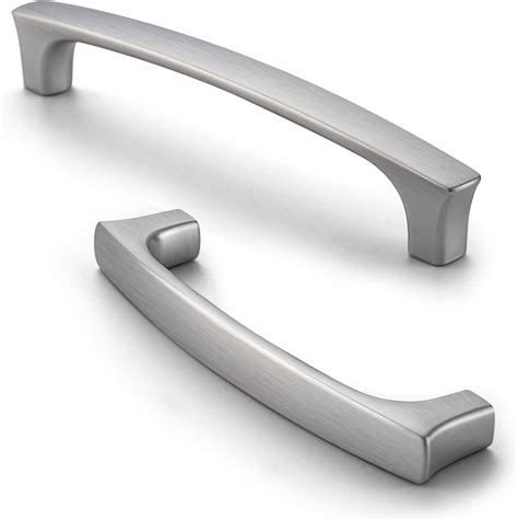HAILINDA 5 Inch Brushed Nickel Modern Silver Cabinet Pulls 6 Pack High ...