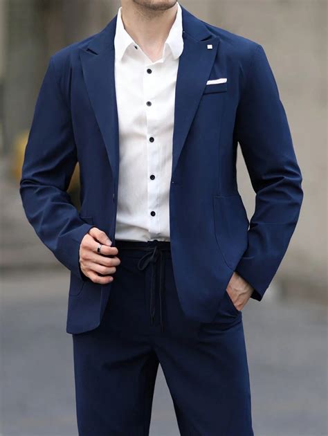 Manfinity Mode Men Solid Blazer & Suit Pants For Dailywear | SHEIN USA