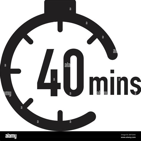 40 minutes timer, stopwatch or countdown icon. Time measure. Chronometr ...
