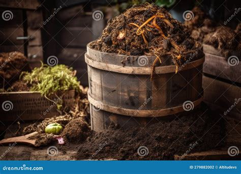Composter With Worms, Breaking Down Organic Matter Royalty-Free Stock Photography ...