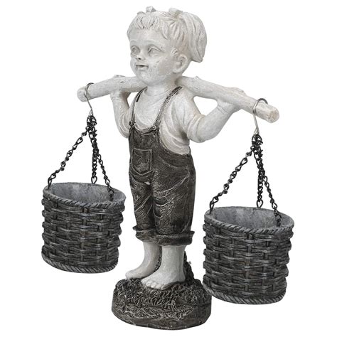 Buy YUEHAO Sculptures & Statues Little Girl Giving Flowers Garden ...