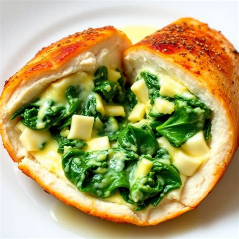 Cheesy Spinach Stuffed Chicken Breast Recipe | cookAIfood