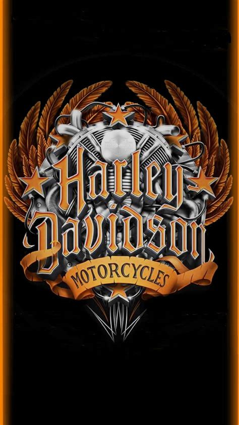 Download Orange Feather Harley Davidson Mobile Wallpaper | Wallpapers.com