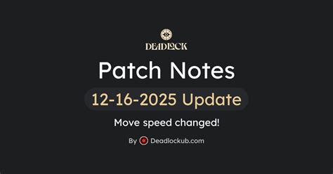 Deadlock Patch Notes - Stats - 15/12/2025 - Deadlockub