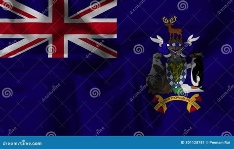 High Detailed Flag of South Georgia and the South Sandwich Islands ...