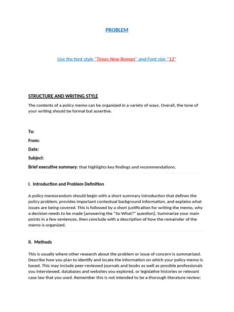 Policy Memo Guidelines | PDF