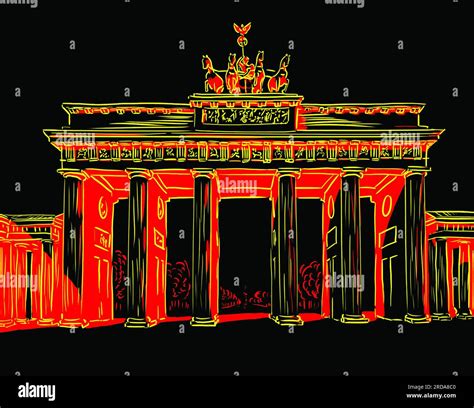 Brandenburg Gate with German flag colors Stock Photo - Alamy