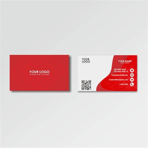Modern business card design in red and white | Free Vector