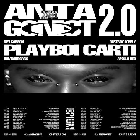 Playboi Carti 2025 Tour - Antagonist 2.0 Tour Setlist & Dates