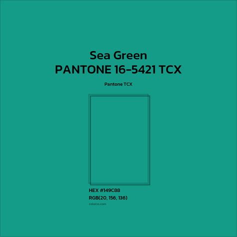 About PANTONE 16-5421 TCX - Sea Green Color - Color codes | matching ...
