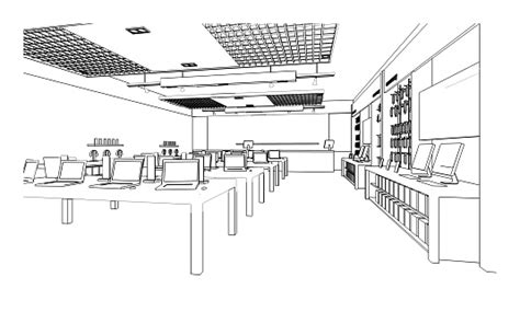 Computer Shop Layout Design Drawing 的图像结果