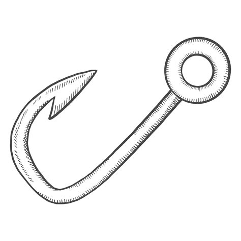 Fishing Hook Clipart Black And White