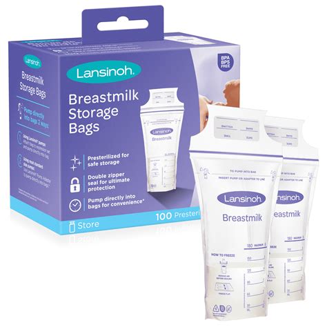 Buy Lansinoh Breastmilk Storage Bags for Breastfeeding Moms, 100 Ct ...