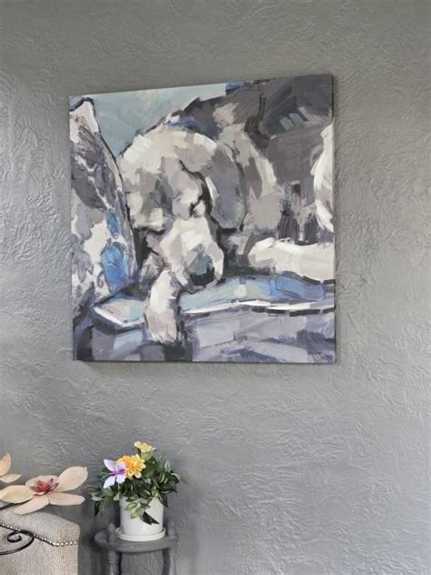 Blue Sleeping Dog Canvas Wall Art, 30"