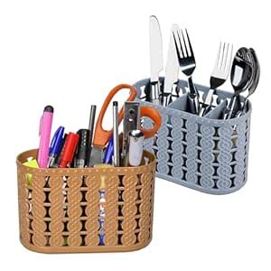 Kuber Industries Pack of 2 Cutlery Holder | Kitchen Organizer with 3 ...