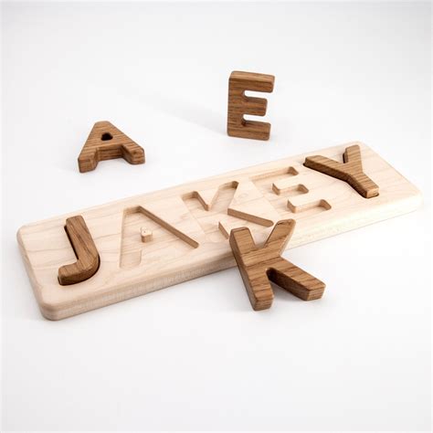 Personalized solid name puzzle for kids toys, wooden name puzzles ...
