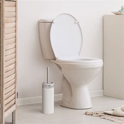 allen + roth Rochelle White Marble Resin Toilet Brush Holder TB190AR ...