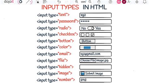 Image result for HTML Input Types
