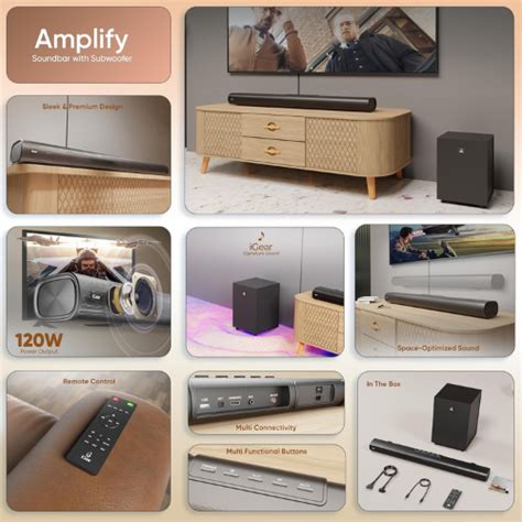 Buy iGear Amplify (iG-1089) 120W Bluetooth Soundbar with HiFi Bass ...