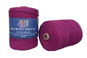DK Craft Touch Braided Magenta 5mm (50 Metre) Macrame Cotton Cord ...