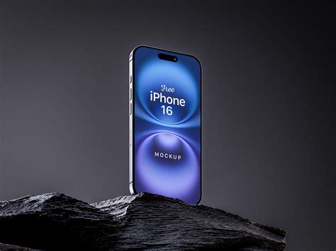 Auf Rock iPhone 16 Mockup | Kostenlose PSD-Vorlagen