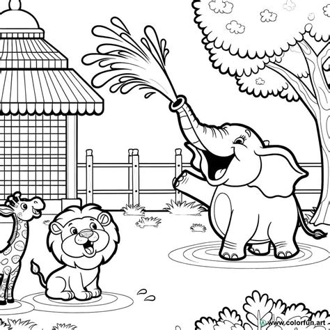 Zoo animals coloring page Download or Print for free