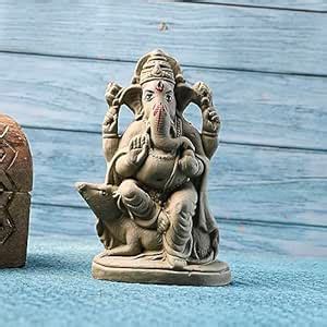 Buy SAUDEEP INDIA 6 Inch Mitti Ganesh Idol | Eco-Friendly Handcrafted ...