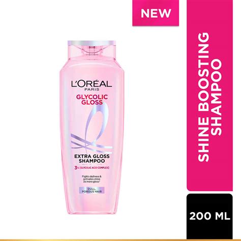 L'Oreal Paris Glycolic Gloss Shine Boosting Shampoo, Powered By 3% ...