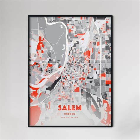 SALEM OREGON Map Poster Modern Art Print - Etsy