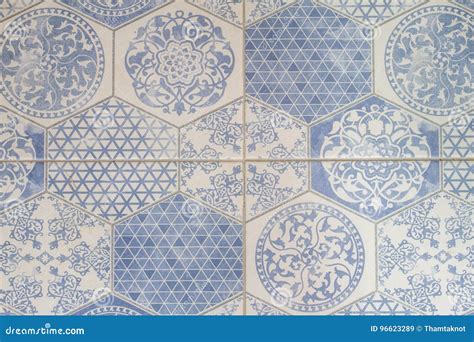 Blue and White Moroccan Tiles Style Stock Image - Image of pattern ...