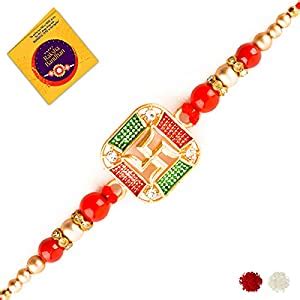 A Pioneer SWASTIKA Rakhi for Brother (SET of 2) with Roli Chawal and ...