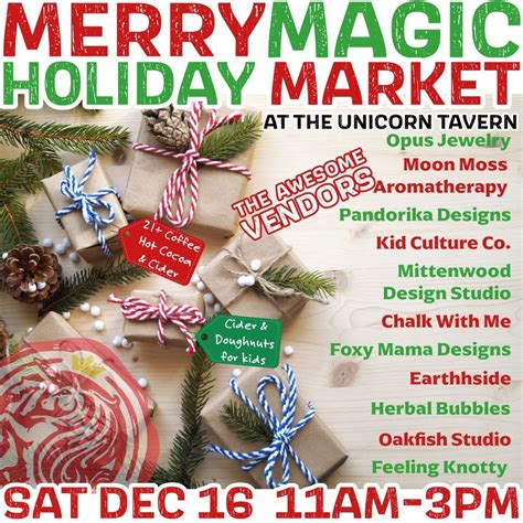 Merry Magic Holiday Market, The Unicorn Tavern, Fruitport, December 16 ...