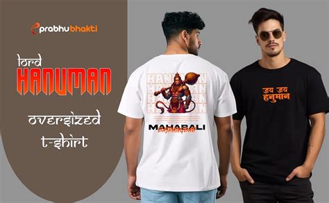 Buy prabhu bhakti Men's Oversized Jai Hanuman Trishul Printed BlackT ...
