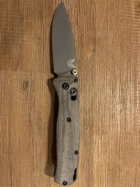 Benchmade Bugout with flytanium green micarta scales. : r/knifeclub