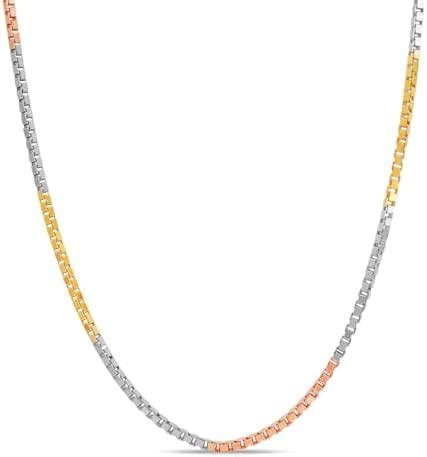 ZAVYA 925 Sterling Silver Touch of Class Triple Tone Plated 20 Inch's ...