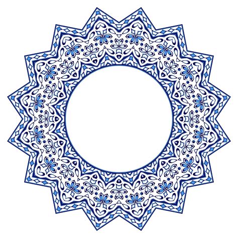 Premium Vector | Decorative round ornament ceramic tile pattern pattern ...