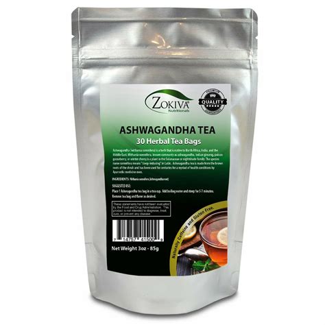 Amazon.com : Ashwagandha Tea Organic (30 Bags) Premium Quality 100% ...