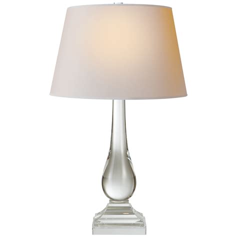Modern Balustrade Table Lamp in Crystal with Natural Paper Shade by ...