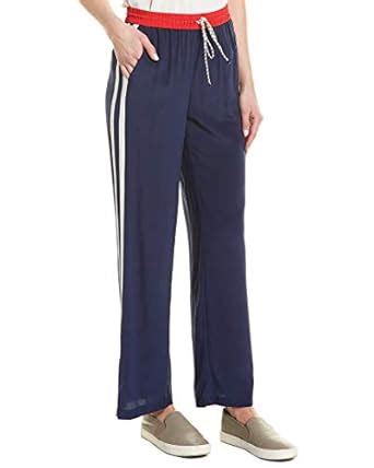 Buy Joie Women's Perlyn Stripe Wide Leg Silk Pants, Dark Navy with ...