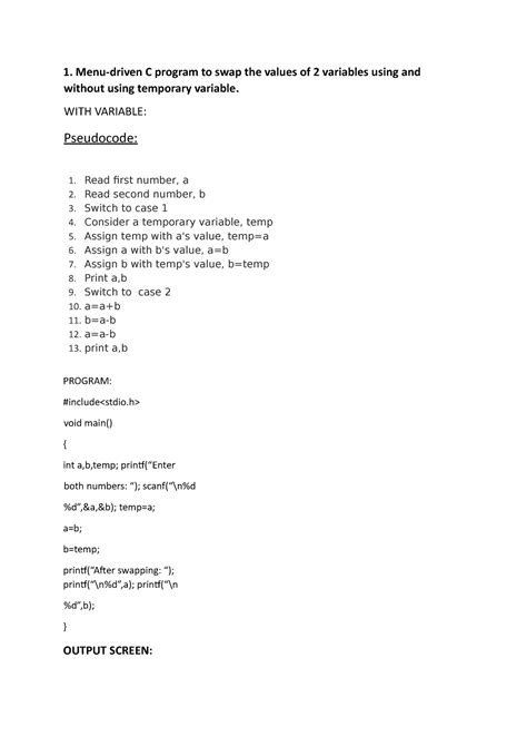Data structures using C language programs - 1 - 1. Menu-driven C ...