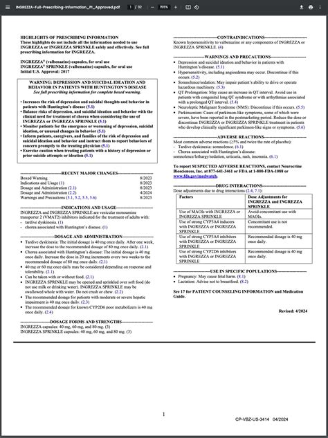 INGREZZA PI | INGREZZA® (valbenazine) capsules