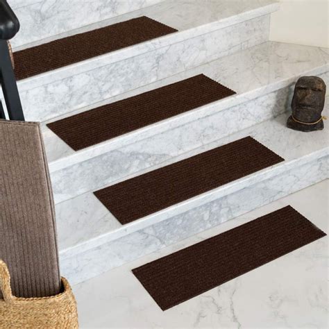 Carpet Stair Treads Halton, Non Skid Rubber Backed, Chocolate 9" x 29 ...