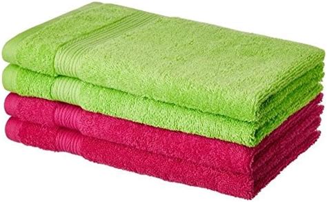Amazon Brand - Solimo 100% Cotton 4 Piece Hand Towel Set, 500 GSM ...