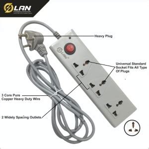 LAN ENGINEERING power cord extension 15 A Three Pin Socket Price in ...
