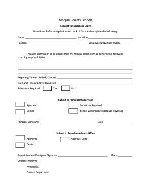 Fillable Online Request for Coaching Leave Fax Email Print - pdfFiller