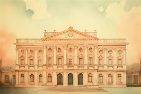 Illustration of building architecture landmark mansion | Premium AI ...