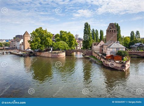 Strasbourg, Bridge Ponts Couverts in Petite France Stock Image - Image ...