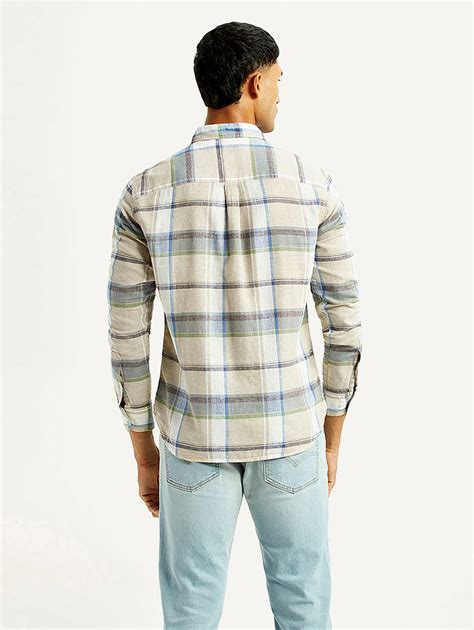 Men's Plaid Slim Fit Linen Shirt – Levis India Store