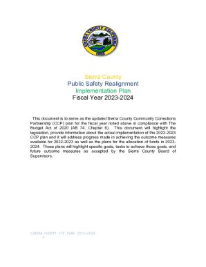 Fillable Online Sierra County Public Safety Realignment Implementation ...